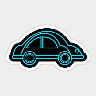 Little Blue Sedan Automobile Sticker